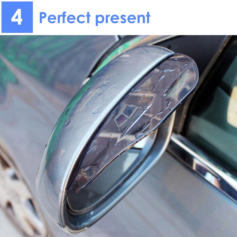 2-piece universal flexible PVC auto parts rearview mirror protector rain cover car rearview mirror eyebrow rain cover
