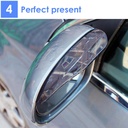 2-piece universal flexible PVC auto parts rearview mirror protector rain cover car rearview mirror eyebrow rain cover
