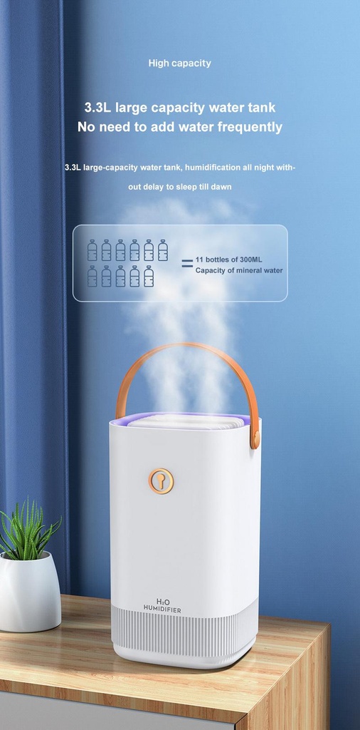 3.3L Dual Nozzle Mist Maker Essential Oil Aromatherapy Diffuser Colorful LED Light Ultrasonic Humidifier USB Fogger Air Purifier
