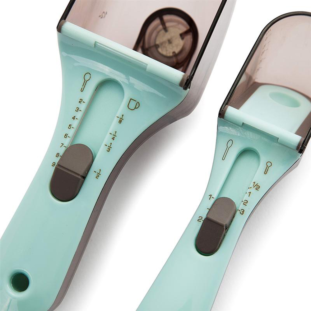 2Pcs Kitchen Gadgets Adjustable Measuring Scoop Plastic Scale Gauge Baking Supplies Portable Metering Spoon Kitchen accessories