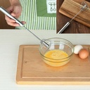 Hand-pressed Rotary Egg Beater Mixer Stainless Steel 12'' Semi-automatic Whisk Blender Bar for Stirring Egg Cream Kitchen Tools