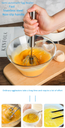 Hand-pressed Rotary Egg Beater Mixer Stainless Steel 12'' Semi-automatic Whisk Blender Bar for Stirring Egg Cream Kitchen Tools