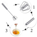 Hand-pressed Rotary Egg Beater Mixer Stainless Steel 12'' Semi-automatic Whisk Blender Bar for Stirring Egg Cream Kitchen Tools