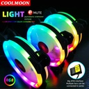 Coolmoon GUANGMANG Case Fan 12cm Double Aperture Aurora Automatic Color Changing Mirage Mute Desktop RGB Cooling Fan