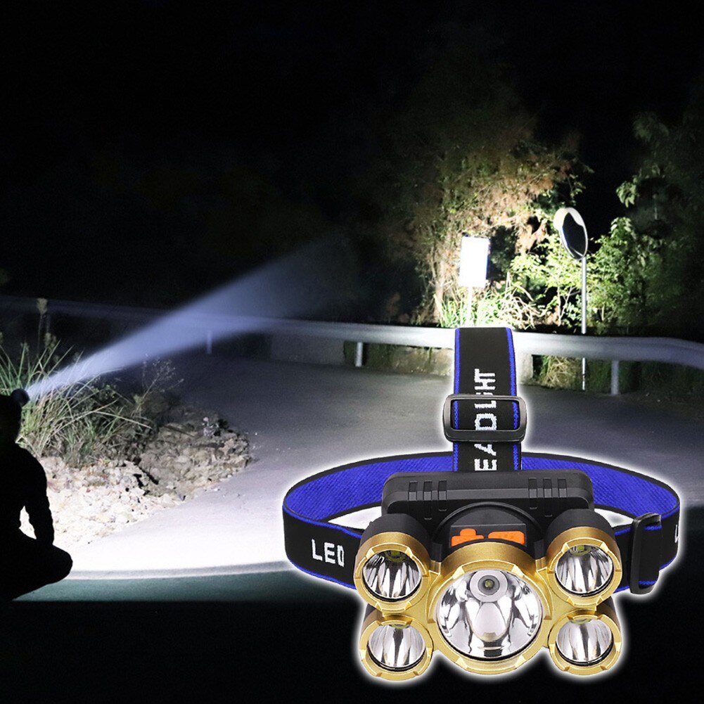 5-Head Headlight Super Bright Rechargeable headlamp