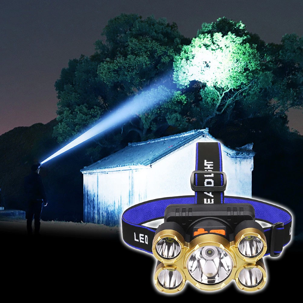5-Head Headlight Super Bright Rechargeable headlamp