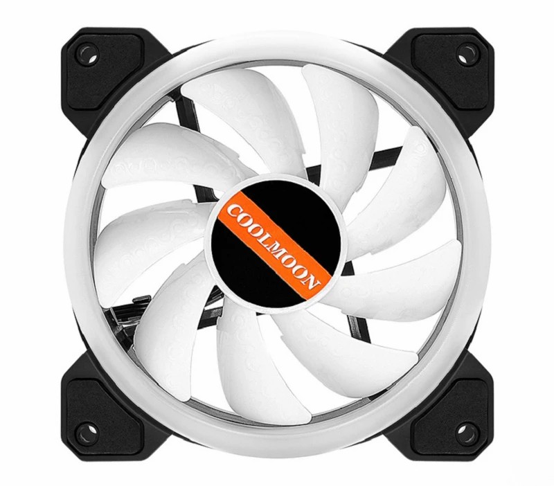 Coolmoon GUANGMANG Case Fan 12cm Double Aperture Aurora Automatic Color Changing Mirage Mute Desktop RGB Cooling Fan