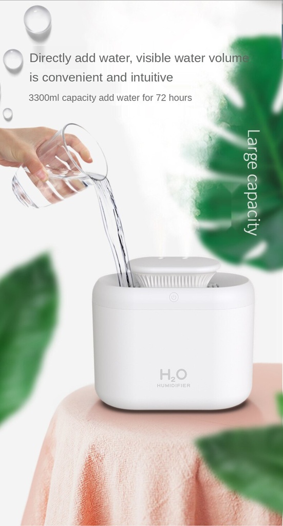 3.3L A12 humidifier household large-capacity humidification dual nozzle cool color night light
