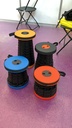 Retractable Folding Stool Height Adjustable - Portable Plastic Collapsible Telescoping Stool Seat