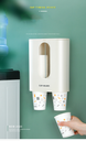 Disposable Cup Holder Water Dispenser Dustproof Cup Holder Wall Mount Double Tube Paper Cup Rack