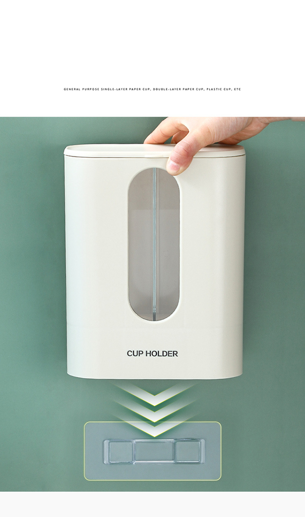 Disposable Cup Holder Water Dispenser Dustproof Cup Holder Wall Mount Double Tube Paper Cup Rack