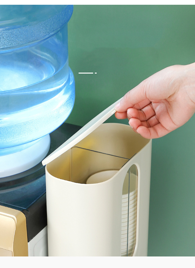 Disposable Cup Holder Water Dispenser Dustproof Cup Holder Wall Mount Double Tube Paper Cup Rack