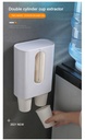 Disposable Cup Holder Water Dispenser Dustproof Cup Holder Wall Mount Double Tube Paper Cup Rack