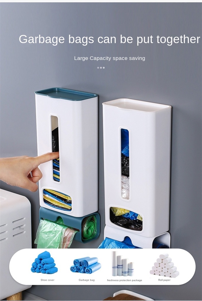 Creative Wall Mounted Garbage Bag Storage Box Bathroom Toilet Kitchen Plastic Storing Shelf
