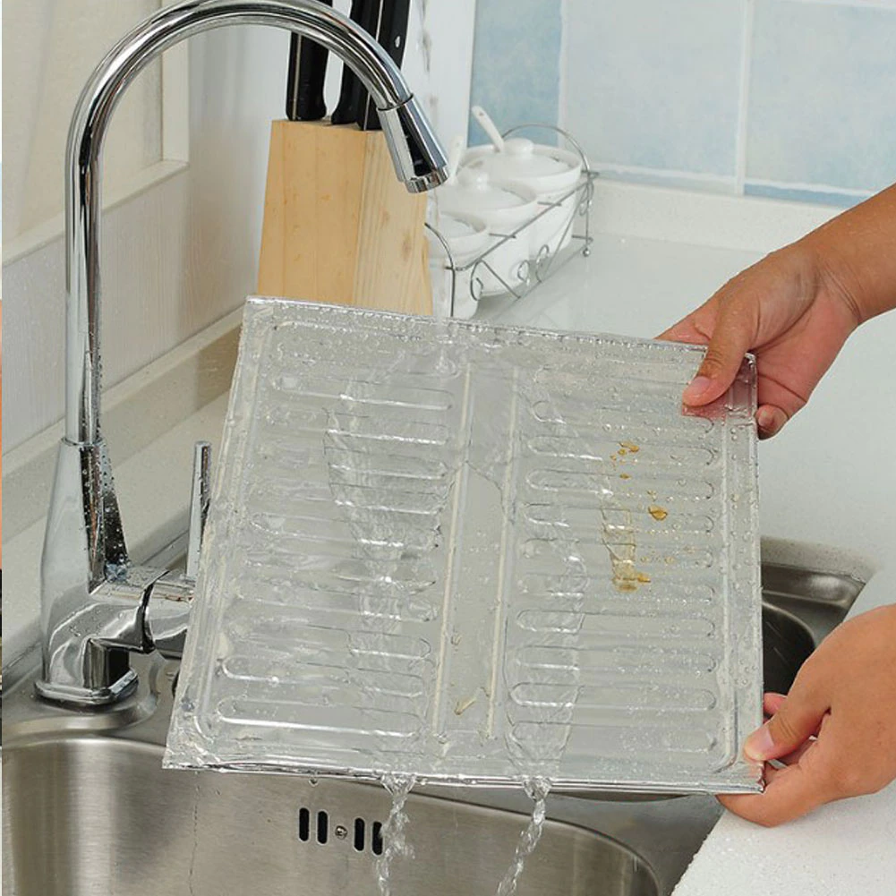 Gas Stove Protector Aluminum Foldable Oil Baffle Plate Kitchen Frying Pan Oil Splash Protection Screen Plate