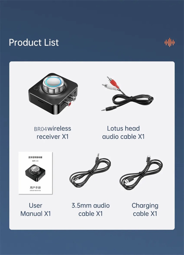 C39 Bluetooth 5.0 Audio Receiver 3D Stereo Music Wireless Adapter TF Card RCA 3.5MM AUX Jack For Car kit Wired Speaker