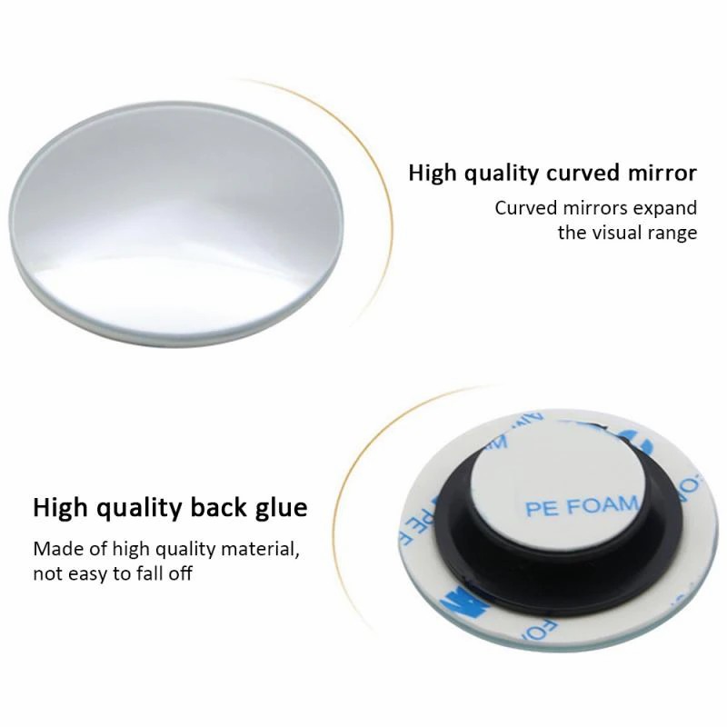360 Degree HD Blind Spot Adjustable Car Rearview Convex Mirror for Reverse Wide Angle Vehicle Parking Rimless Mirrors