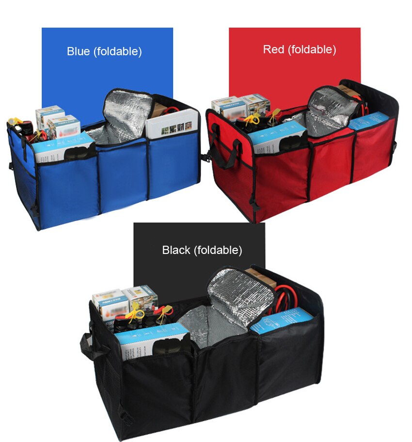 Foldable Insulation Storage Box organizer Drink Food Insulation Basket with handle Car Container Oxford cloth