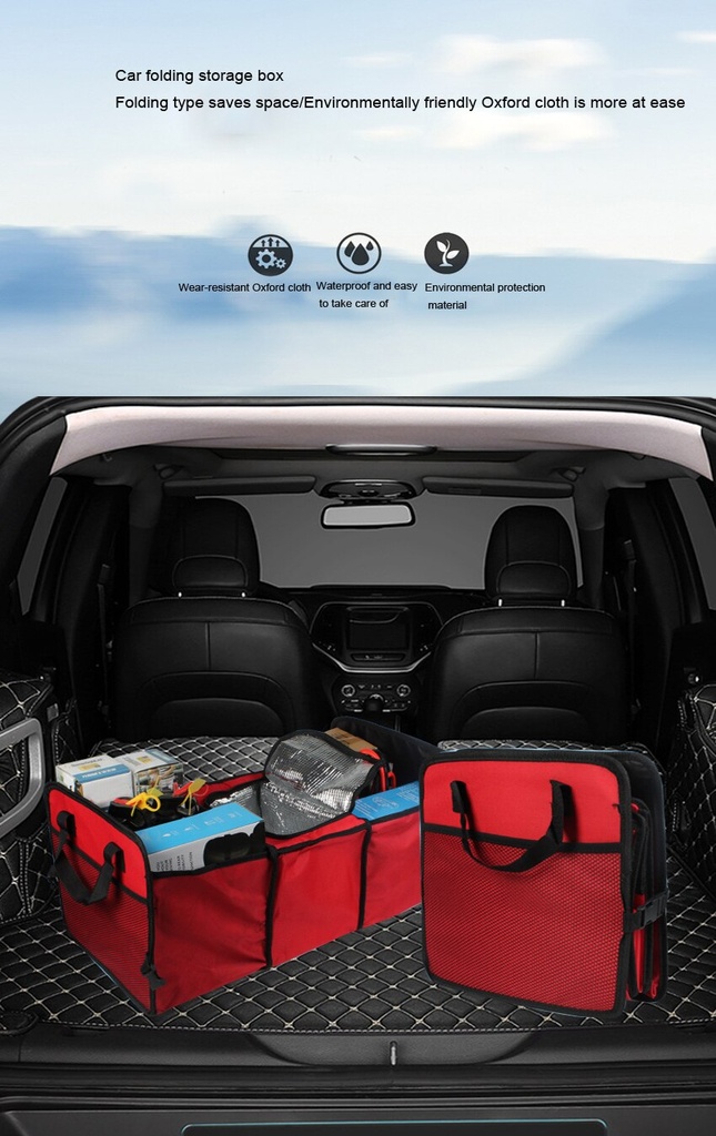 Foldable Insulation Storage Box organizer Drink Food Insulation Basket with handle Car Container Oxford cloth