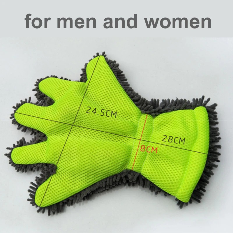Car chenille gloves, double-sided car cleaning gloves, car washing gloves