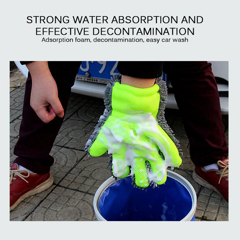Car chenille gloves, double-sided car cleaning gloves, car washing gloves