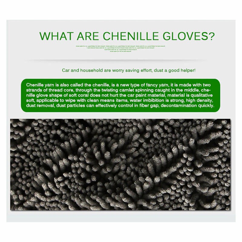 Car chenille gloves, double-sided car cleaning gloves, car washing gloves