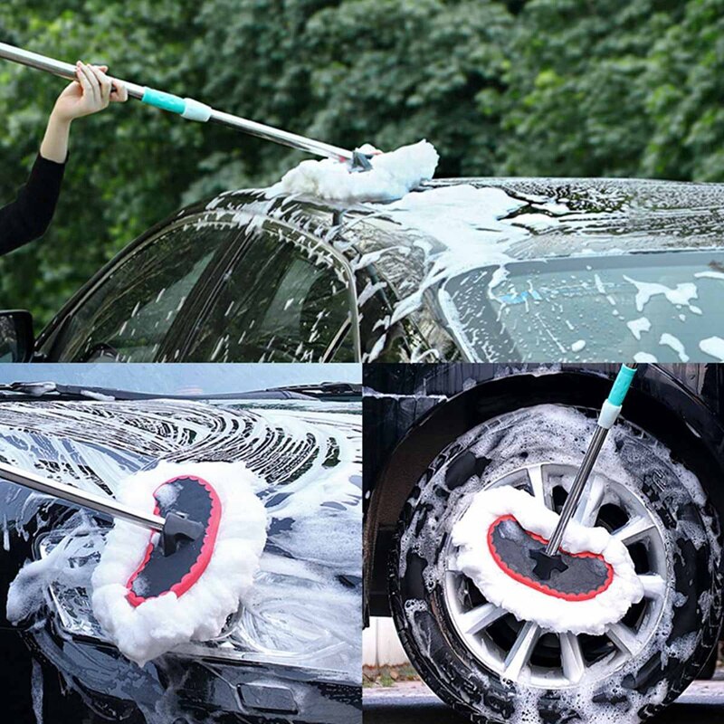 Telescopic Long Handle Car Vehicle Washing Cleaning Dust Removal Mop Brush Tool