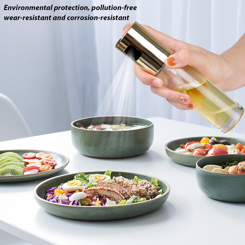 BBQ grill sprayer press leak-proof glass oiler kitchen oil spray bottle oiler seasoning bottle