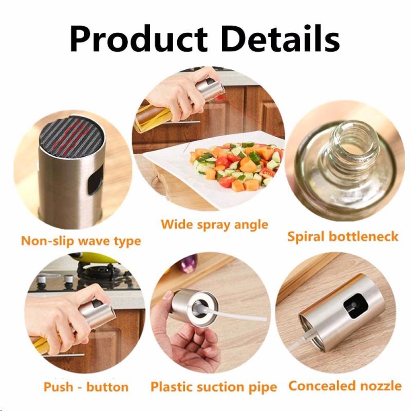 BBQ grill sprayer press leak-proof glass oiler kitchen oil spray bottle oiler seasoning bottle