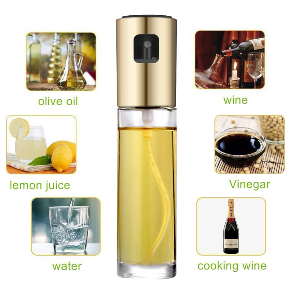 BBQ grill sprayer press leak-proof glass oiler kitchen oil spray bottle oiler seasoning bottle