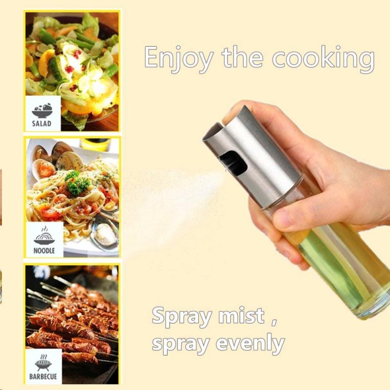 BBQ grill sprayer press leak-proof glass oiler kitchen oil spray bottle oiler seasoning bottle