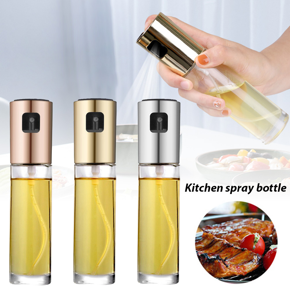 BBQ grill sprayer press leak-proof glass oiler kitchen oil spray bottle oiler seasoning bottle