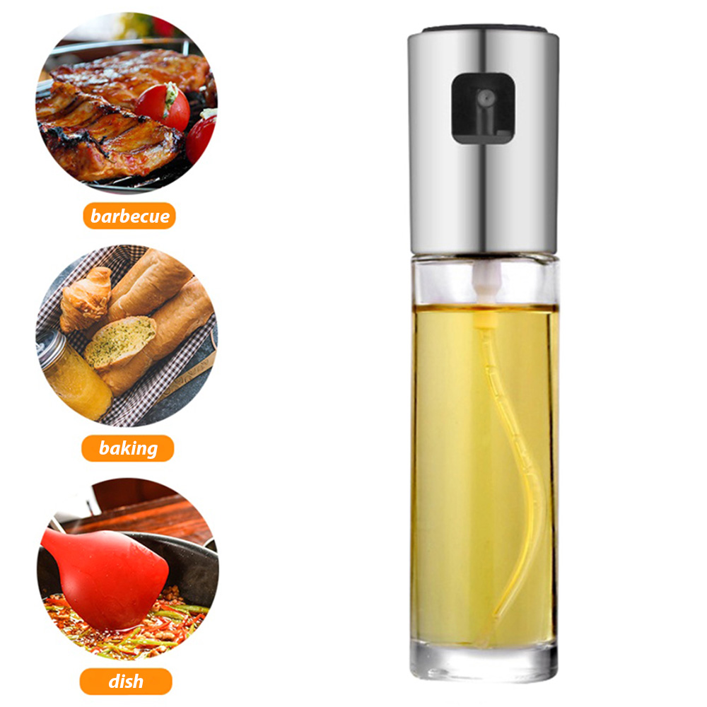 BBQ grill sprayer press leak-proof glass oiler kitchen oil spray bottle oiler seasoning bottle