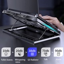Q3 Laptop Cooling Pad Laptop Cooler 6 Height Levels Adjustable Notebook Computer Cooling Stand with 6 Cooling Fans 2 USB Ports