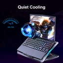 Q3 Laptop Cooling Pad Laptop Cooler 6 Height Levels Adjustable Notebook Computer Cooling Stand with 6 Cooling Fans 2 USB Ports