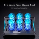 Q3 Laptop Cooling Pad Laptop Cooler 6 Height Levels Adjustable Notebook Computer Cooling Stand with 6 Cooling Fans 2 USB Ports