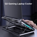 Q3 Laptop Cooling Pad Laptop Cooler 6 Height Levels Adjustable Notebook Computer Cooling Stand with 6 Cooling Fans 2 USB Ports