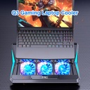 Q3 Laptop Cooling Pad Laptop Cooler 6 Height Levels Adjustable Notebook Computer Cooling Stand with 6 Cooling Fans 2 USB Ports
