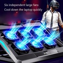 Q3 Laptop Cooling Pad Laptop Cooler 6 Height Levels Adjustable Notebook Computer Cooling Stand with 6 Cooling Fans 2 USB Ports