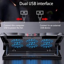 Q3 Laptop Cooling Pad Laptop Cooler 6 Height Levels Adjustable Notebook Computer Cooling Stand with 6 Cooling Fans 2 USB Ports