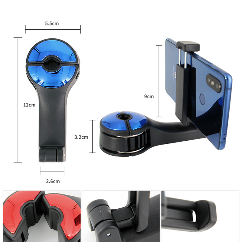 2 in 1 Car Headrest Hook With Phone Holder Car Seat Back Hanger