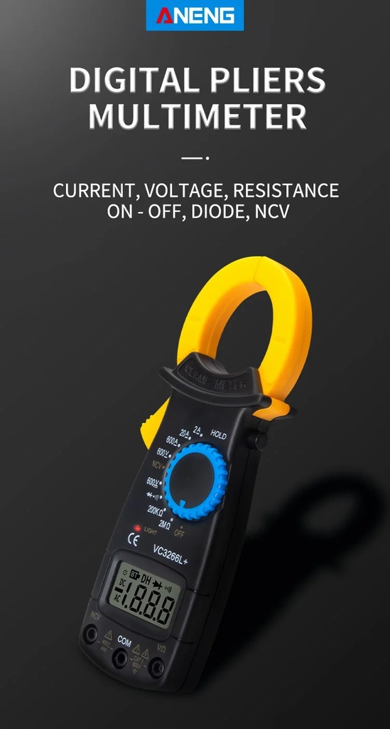ANENG VC3266L+ Clamp Multimeter Fast Testing Digital Current Detector Audible Alarm Non-contact Voltage Tester