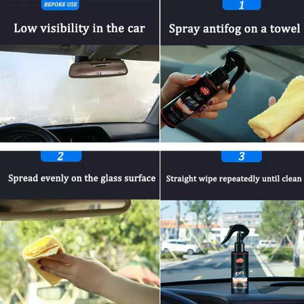 120ml Automobile Front Window Glass Long Lasting Anti-Fog Agent Car Rear View Mirror Window Defogger Liquid Glass Defogging
