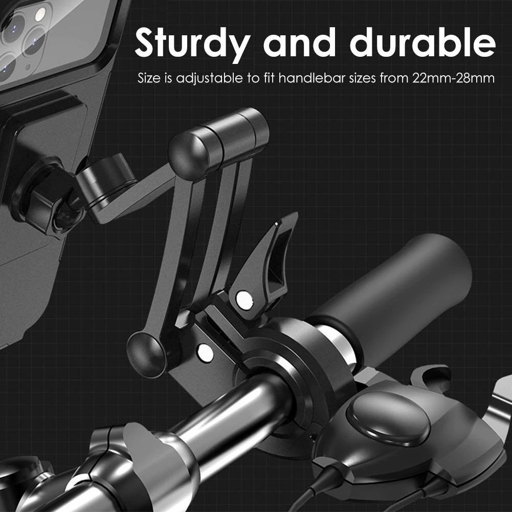 360 Rotatable Waterproof Bicycle Motorcycle Mobile Phone Holder Bike Handlebar Non-slip Clip Stand Mount Bracket