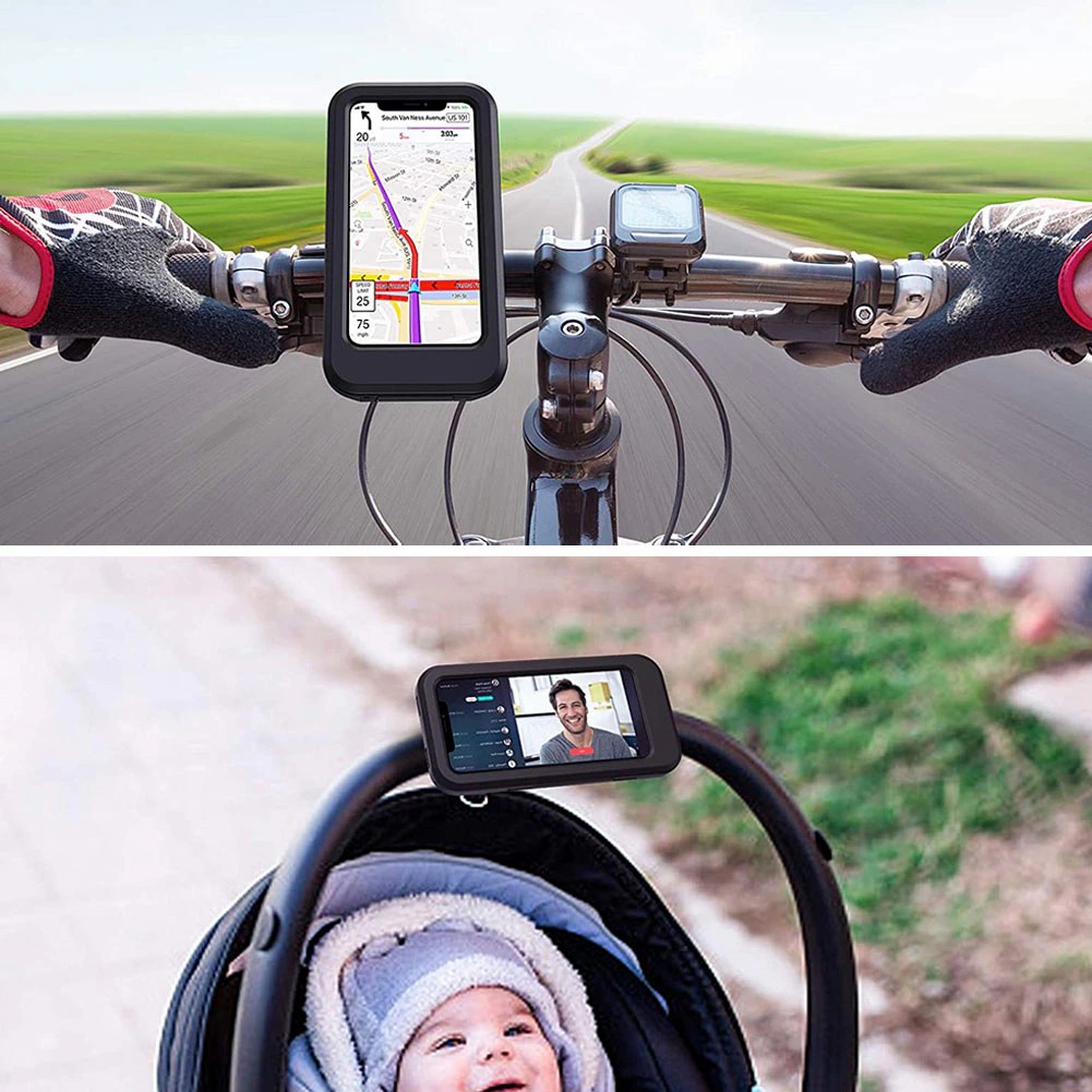 360 Rotatable Waterproof Bicycle Motorcycle Mobile Phone Holder Bike Handlebar Non-slip Clip Stand Mount Bracket