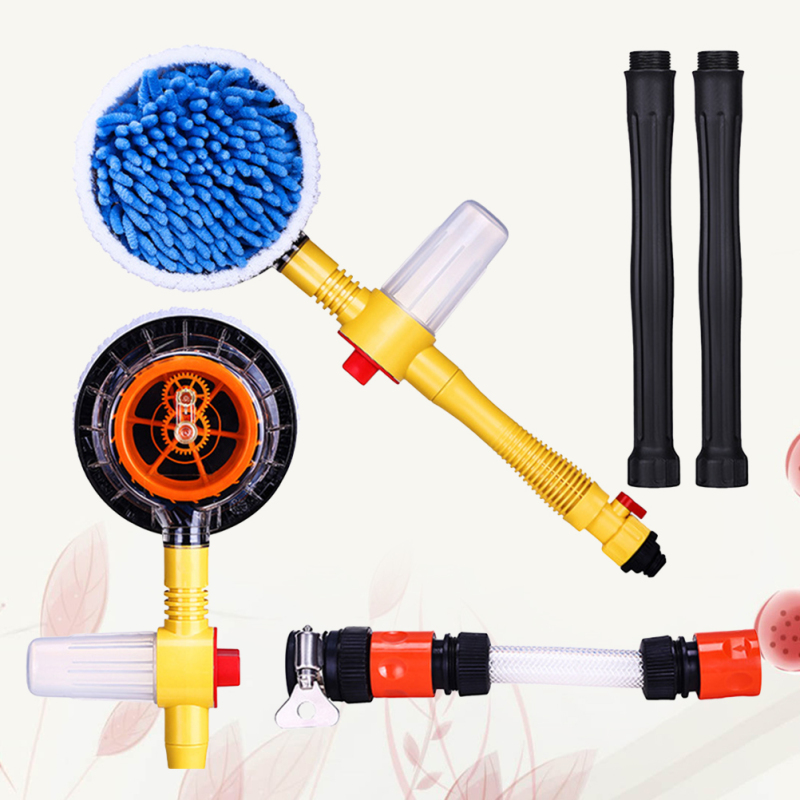 Car Rotating Clean Round Brush Rotating Auto Water Spray Brush Car Wash Cleaning Brush Car Washer Auto Parts Round Brush