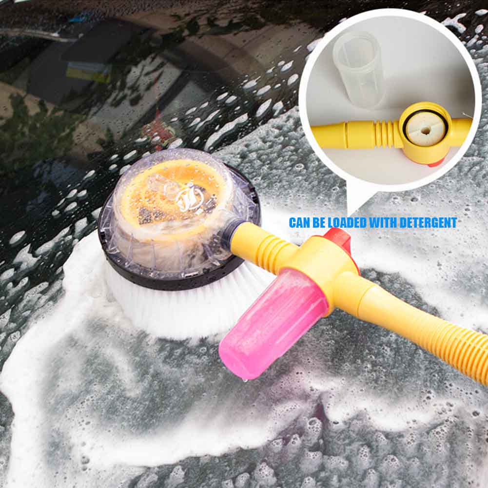 Car Rotating Clean Round Brush Rotating Auto Water Spray Brush Car Wash Cleaning Brush Car Washer Auto Parts Round Brush