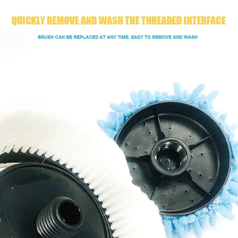 Car Rotating Clean Round Brush Rotating Auto Water Spray Brush Car Wash Cleaning Brush Car Washer Auto Parts Round Brush