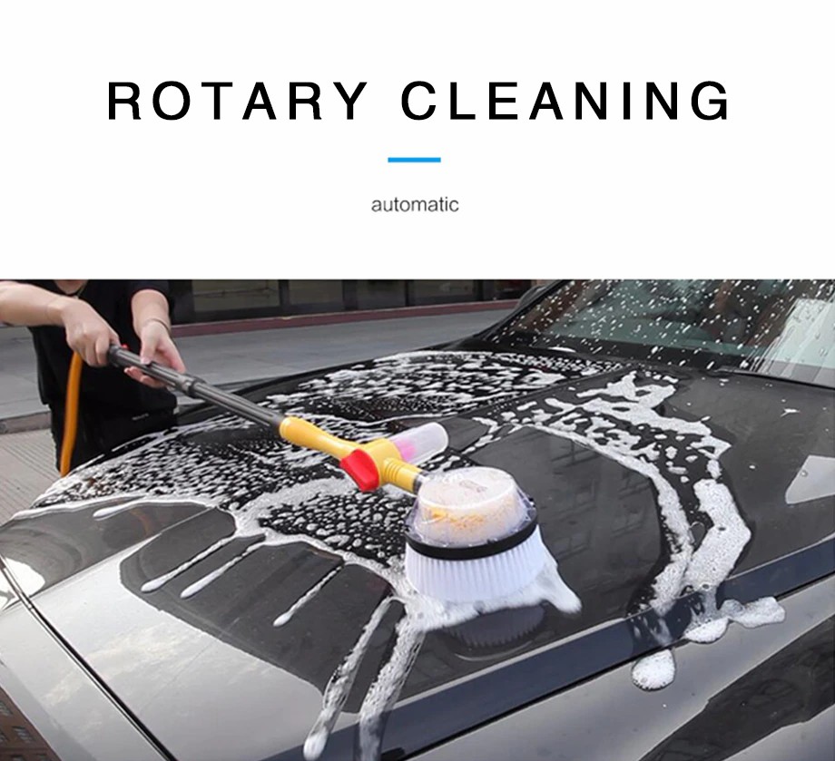 Car Rotating Clean Round Brush Rotating Auto Water Spray Brush Car Wash Cleaning Brush Car Washer Auto Parts Round Brush