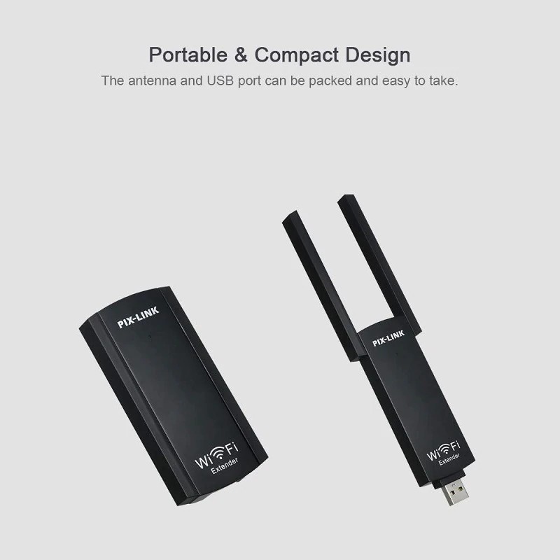 PIX-LINK USB Dual 300Mbps 802.11b/g/n Wireless Wi-Fi Router Repeater Extender